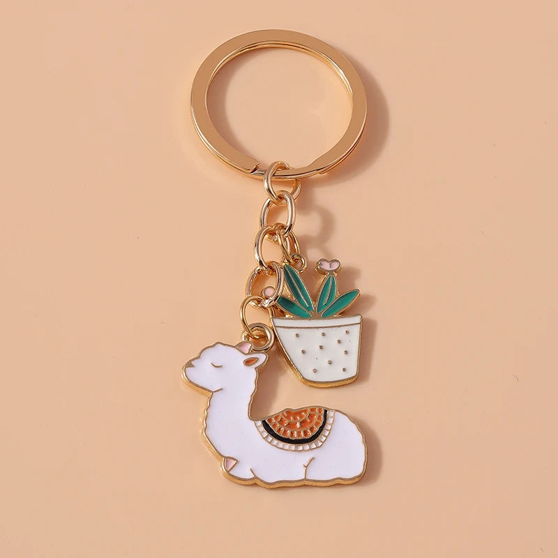 Enamel Horse Unicorn Keychain, Cute Animal Key Ring Pendant, Car Key Holder, Handbag Accessory, DIY Jewelry Gift for Women and Girls