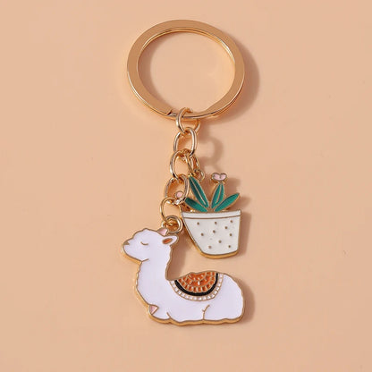 Enamel Horse Unicorn Keychain, Cute Animal Key Ring Pendant, Car Key Holder, Handbag Accessory, DIY Jewelry Gift for Women and Girls