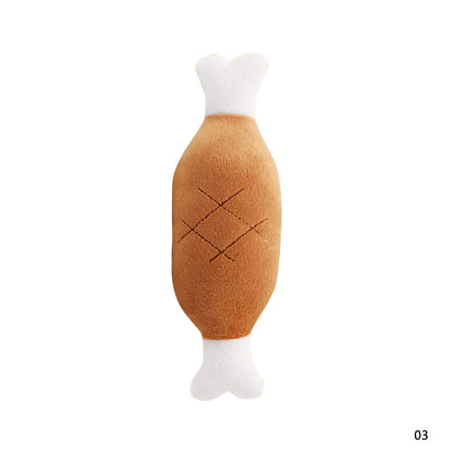 Cute Plush Squeaky Dog Toy, Cartoon Fruit Animal Chew Toy, Interactive Puzzle Toy for Dogs and Cats