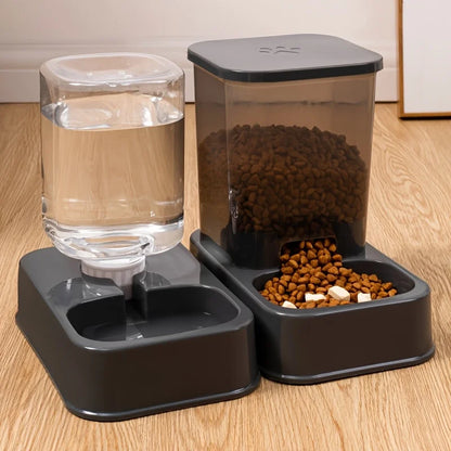 Automatic Pet Feeder & Water Dispenser Set – Smart Portion Control Bowl for Cats & Dogs (No Battery)