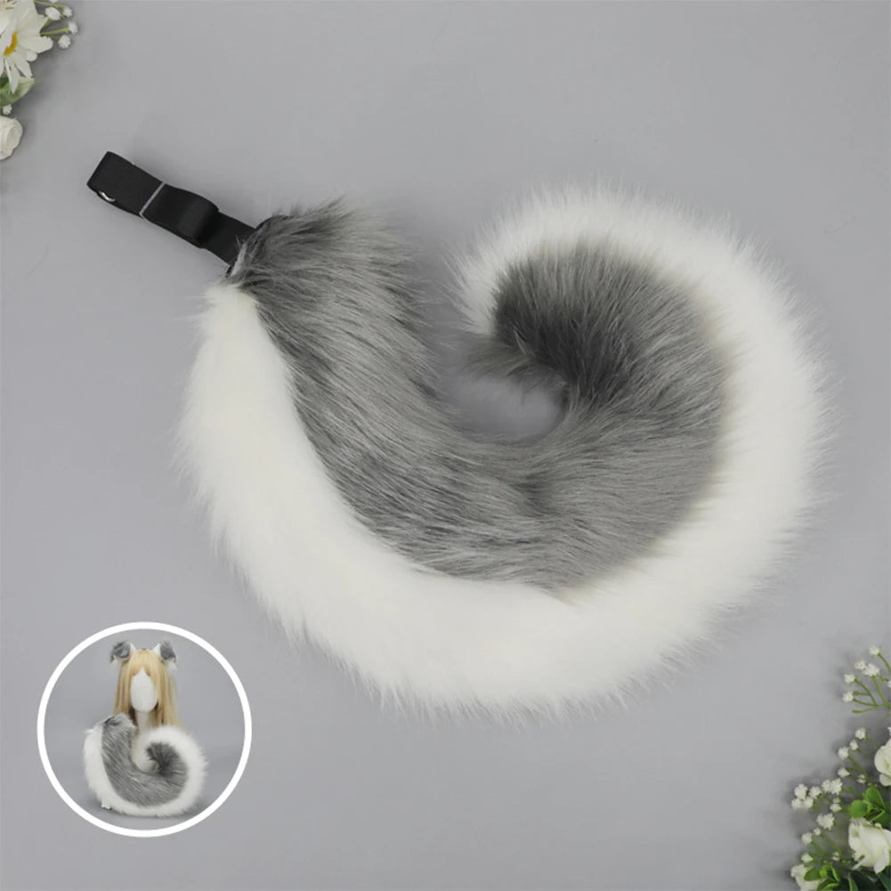 Halloween Dog Ear & Tail Costume Set, Plush Animal Cosplay Accessories