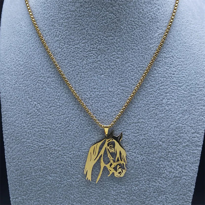 Horse Head Pendant Necklace – Stainless Steel Animal Jewelry for Women & Men (N2026)