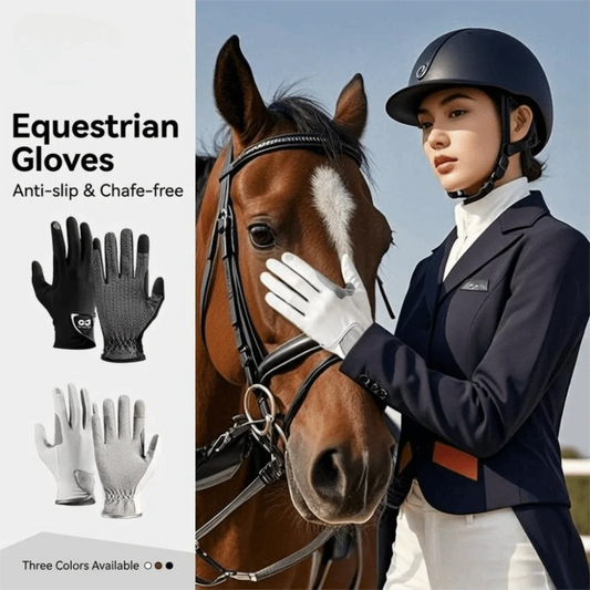 Breathable Equestrian Riding Gloves, Non-Slip Lightweight Sun Protection