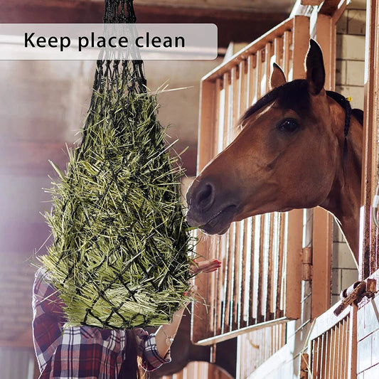Durable Small-Hole Horse Hay Net, Slow Feed Hay Bag