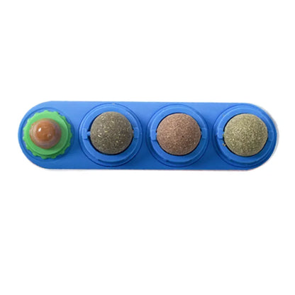 4-in-1 Catnip & Silver Vine Ball, Rotating Dental Chew Toy