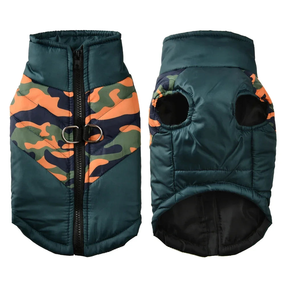 Waterproof Camouflage Dog Coat – Warm Winter Vest for Small & Medium Dogs, Pug & Yorkshire Terrier Jacket