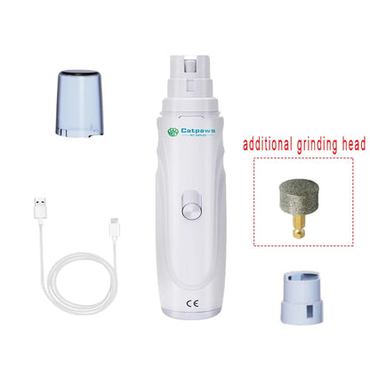 USB Rechargeable Electric Pet Nail Grinder – Quiet Dog & Cat Claw Trimmer
