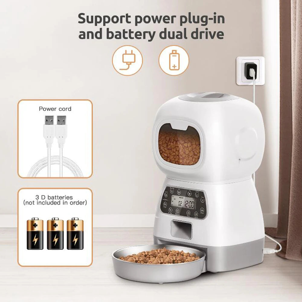 3.5L WiFi Smart Automatic Pet Feeder – Timed Slow Feeder with Voice Recorder for Cats & Dogs