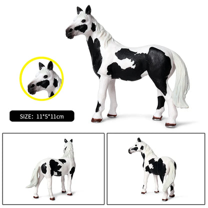 Oenux Realistic Horse Figurine, Forest Wild Steed Farm Animal Model, PVC Action Figure Toy, Haflinger and Ferghana Horse Collectible for Kids