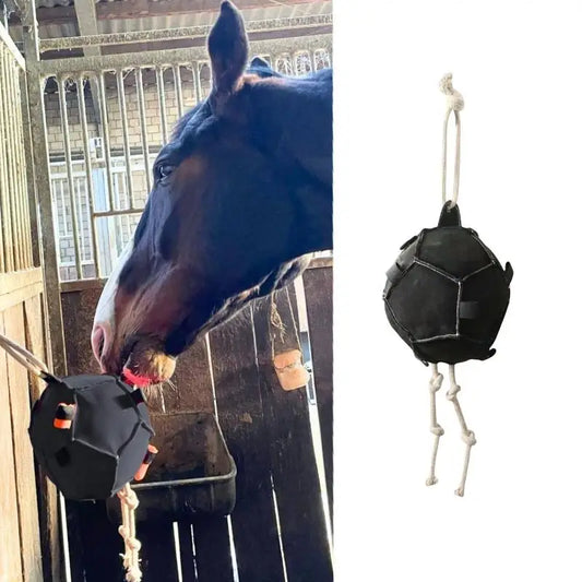 Horse Hay Ball Feeder Toy – Training & Enrichment Feeding Toy for Stalls, Chew-Resistant Stable Entertainment Device