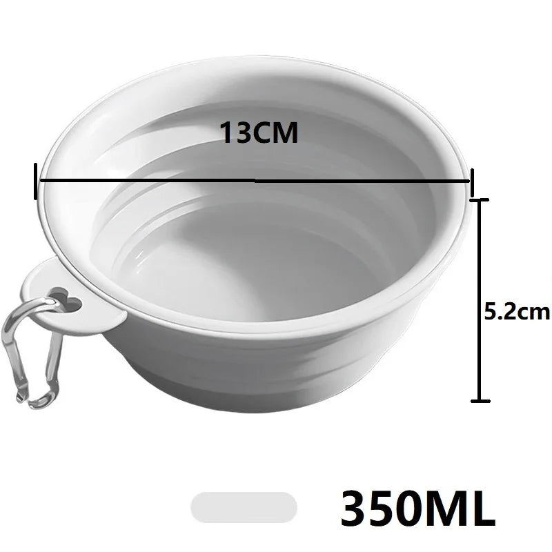 350ml Folding Dog Bowl – Collapsible Silicone Travel Water & Food Dish for Dogs & Cats