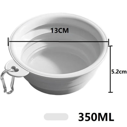 350ml Folding Dog Bowl – Collapsible Silicone Travel Water & Food Dish for Dogs & Cats