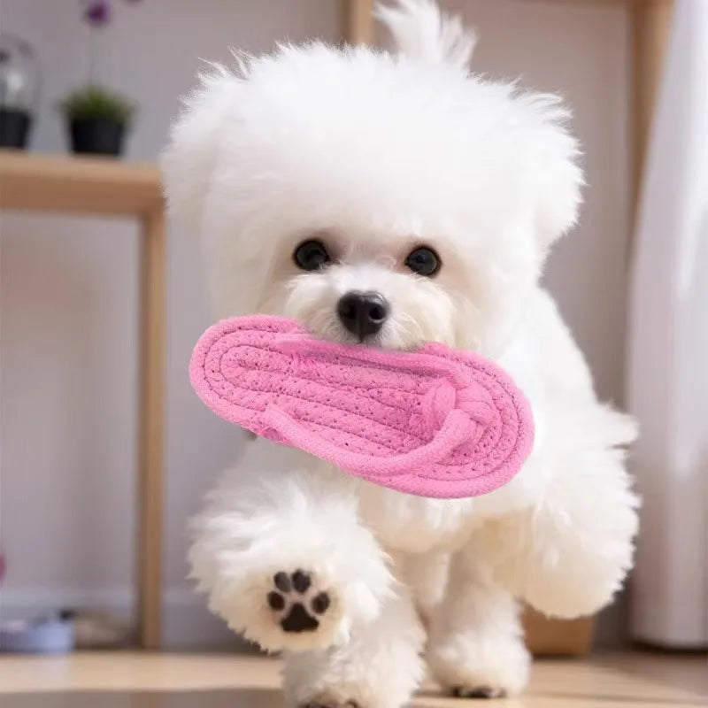 Funny Slipper-Shaped Dog Chew Toy – Cotton Rope Interactive Toy for Teeth Cleaning, Training & Anxiety Relief