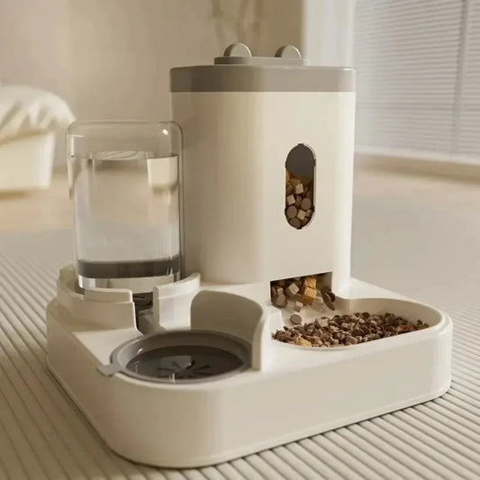 Automatic Pet Feeder with Water Fountain – Large Capacity Food Storage Dispenser for Cats & Dogs