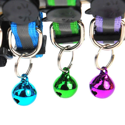 Reflective Adjustable Cat Collar with Bell – Safety Collar for Cats & Small Dogs