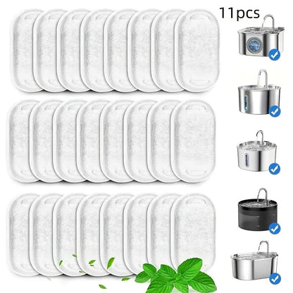 11/25-Pack Activated Carbon Pet Water Fountain Filters, Multi-Model Replacement Filters for Cats & Dogs
