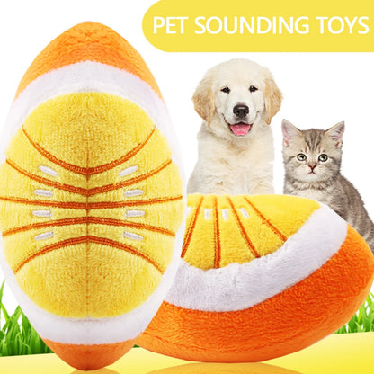Cute Plush Squeaky Dog Toy, Cartoon Fruit Animal Chew Toy, Interactive Puzzle Toy for Dogs and Cats