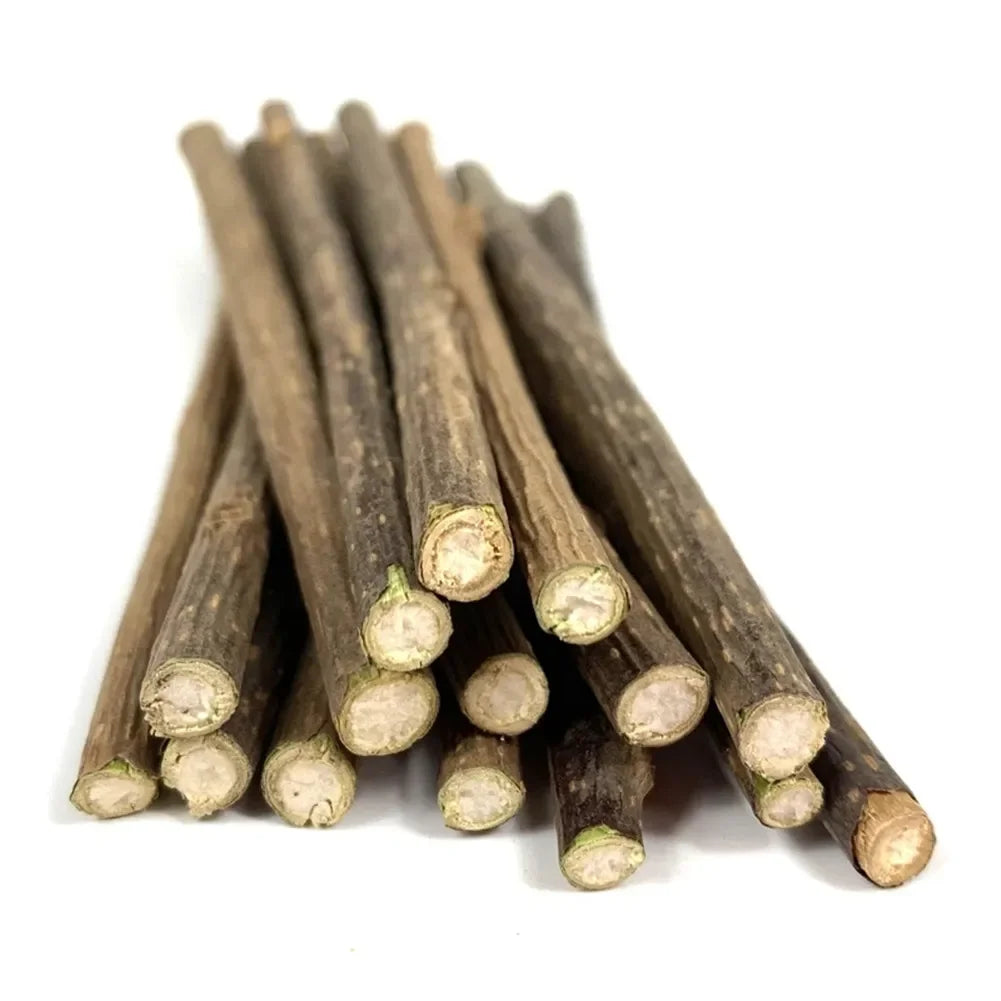15-Pack Natural Matatabi (Silvervine) Cat Chew Sticks – Dental Cleaning & Teeth Care Catnip Toys
