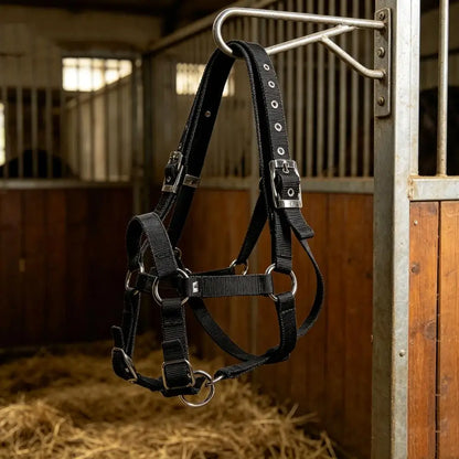 Adjustable Horse Halter – 25mm PP Webbing Headcollar with Metal Buckles (3 Colors)