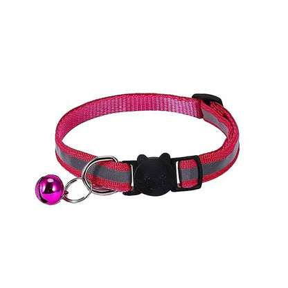 Reflective Adjustable Cat Collar with Bell – Safety Collar for Cats & Small Dogs