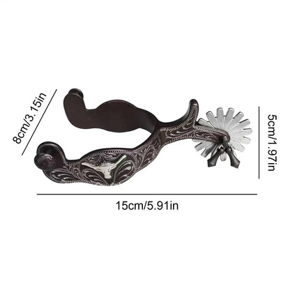 Western Horse Spurs – Classic Wheel Rowel Equestrian Riding Boot Spurs (1 Pair)