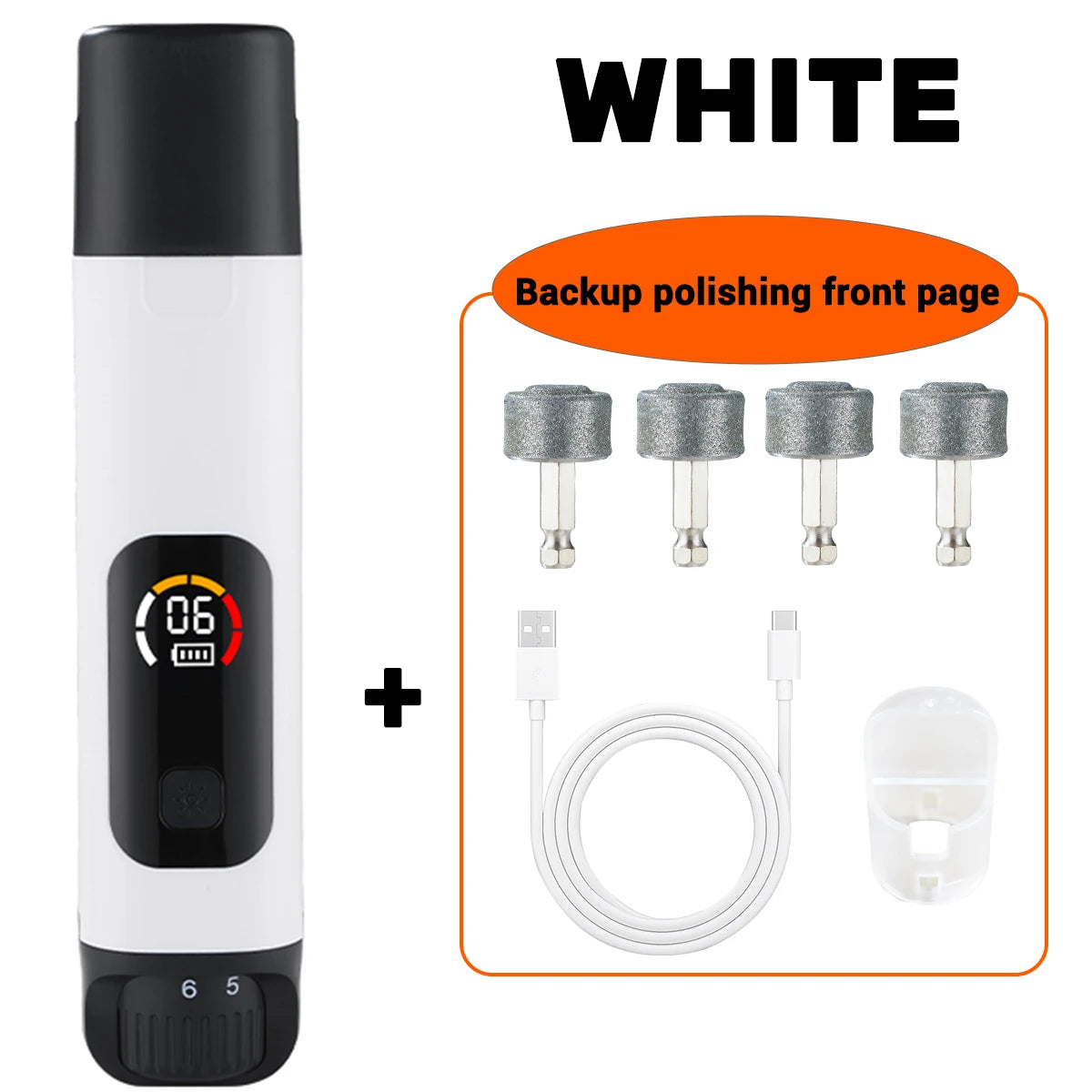 Pet Electric Nail Grinder – Rechargeable LED Dog & Cat Nail Clipper with 6-Speed Control