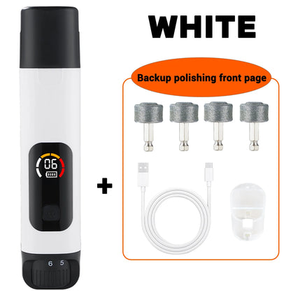 Pet Electric Nail Grinder – Rechargeable LED Dog & Cat Nail Clipper with 6-Speed Control