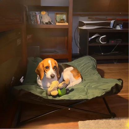 Outdoor Camping Foldable Pet Bed – Portable Raised Kennel with Waterproof Detachable Pad