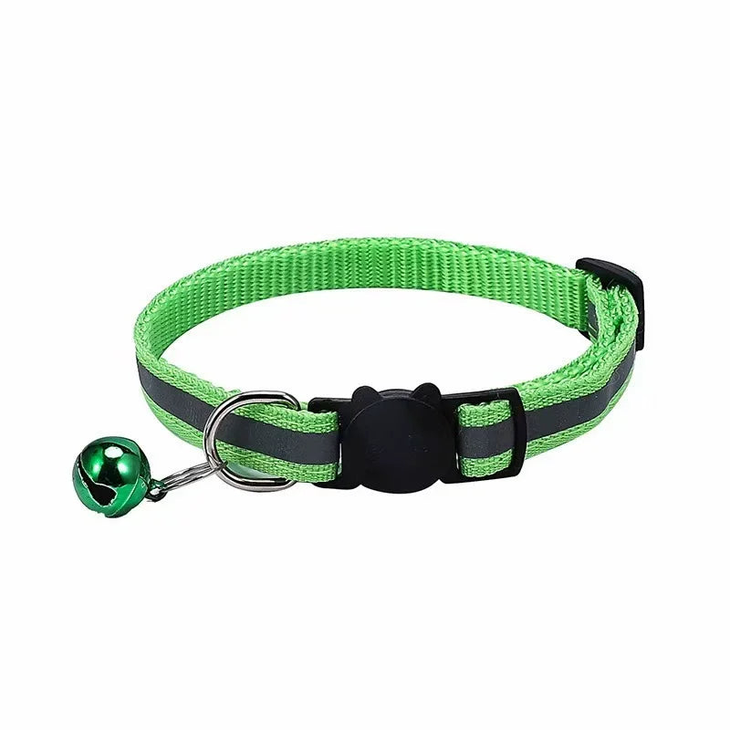 Reflective Adjustable Cat Collar with Bell – Safety Collar for Cats & Small Dogs