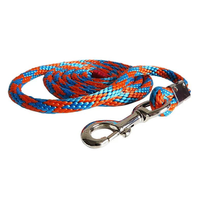 15mm Extra Thick Horse Lead Rope – Cotton Braided Rein with Brass-Plated Snap Hook