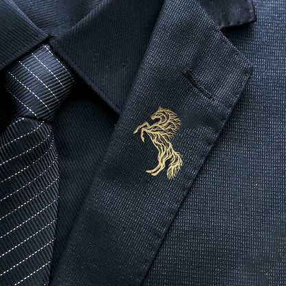 Horse Brooch, Stainless Steel Animal Lapel Pin with Tree Design, Fashion Suit and Clothing Badge, Handbag Accessory, Gift for Friends