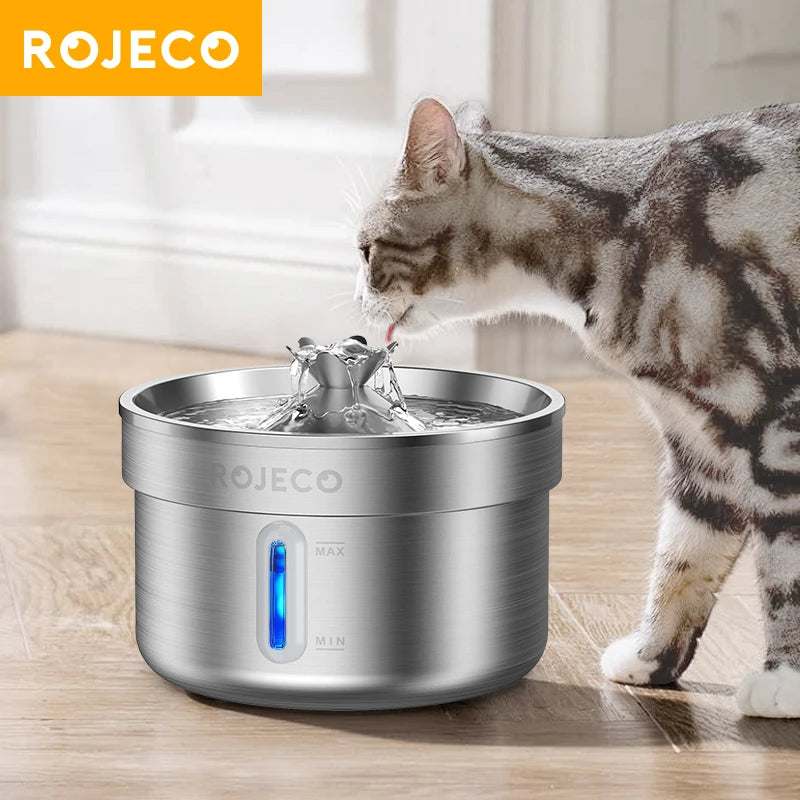 Stainless Steel Automatic Pet Water Fountain, Smart Cat & Dog Drinking Dispenser