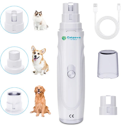 USB Rechargeable Electric Pet Nail Grinder – Quiet Dog & Cat Claw Trimmer