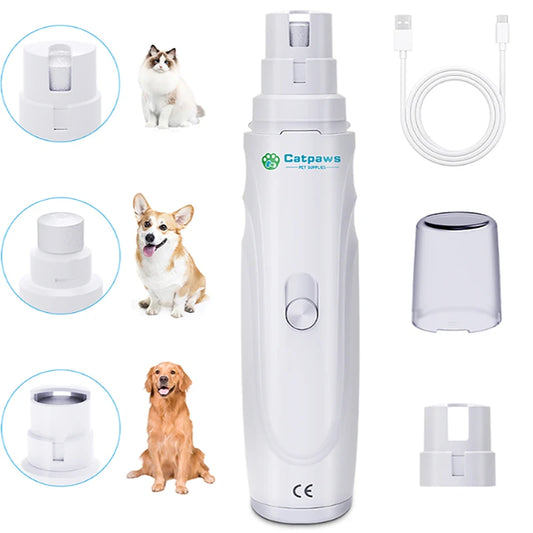 USB Rechargeable Electric Pet Nail Grinder – Quiet Dog & Cat Claw Trimmer