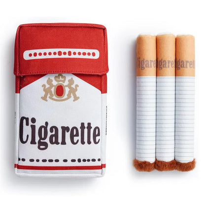Squeaky Plush Dog Toy, Cigarette Design Interactive Chew Toy