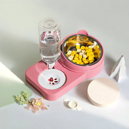 Pet Water & Food Bowl Set – Double Anti-Spill Dog/Cat Feeder with Non-Slip Base