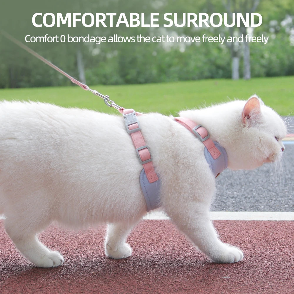 Pet Harness & Leash Set for Cats & Small Dogs – Breathable, Durable Kitten Harness for Outdoor Walking
