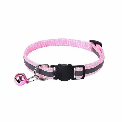 Reflective Adjustable Cat Collar with Bell – Safety Collar for Cats & Small Dogs