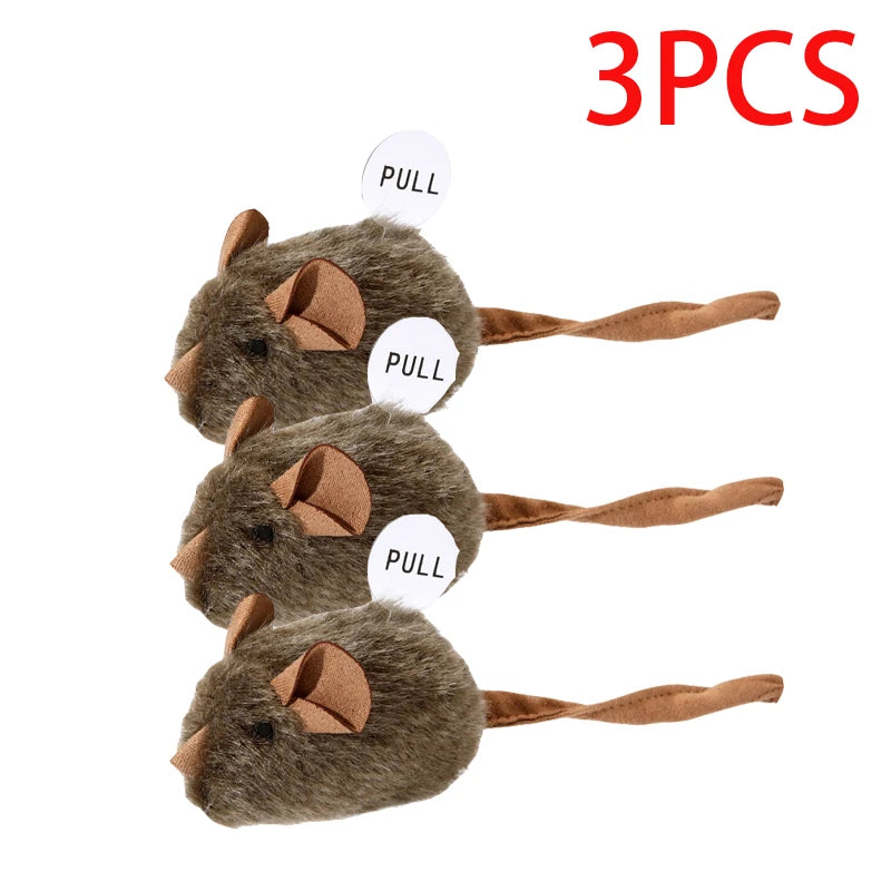 Interactive Mouse Plush Cat Chew Toy Squeaky Imitation Mice Bite Resistant Kitten Toy Interactive Plush Cat Toy Supplies