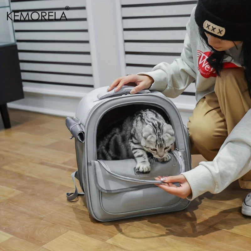 Portable Pet Backpack Carrier – Breathable Mesh, Foldable for Travel & Hiking