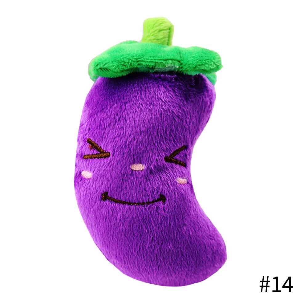 Cute Plush Squeaky Dog Toy, Cartoon Fruit Animal Chew Toy, Interactive Puzzle Toy for Dogs and Cats