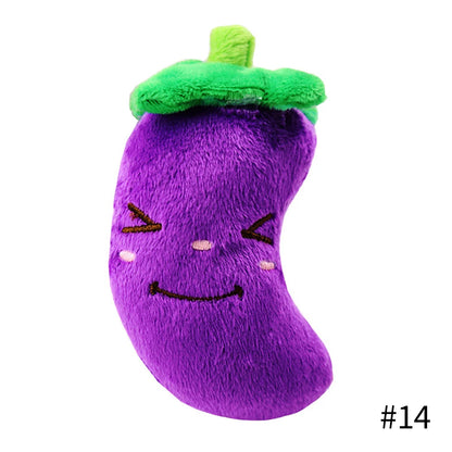 Cute Plush Squeaky Dog Toy, Cartoon Fruit Animal Chew Toy, Interactive Puzzle Toy for Dogs and Cats