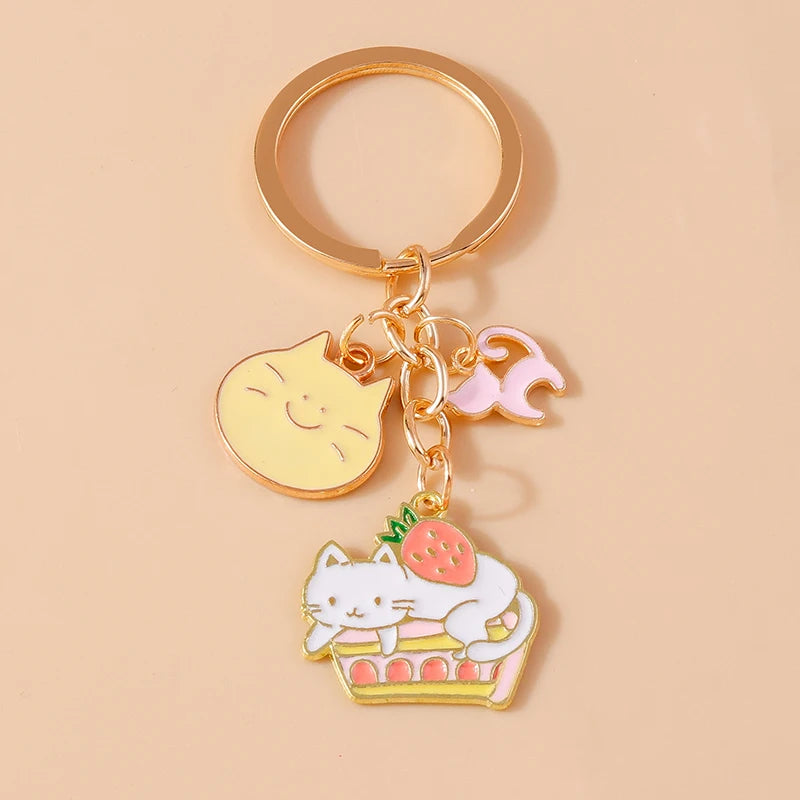 Enamel Horse Unicorn Keychain, Cute Animal Key Ring Pendant, Car Key Holder, Handbag Accessory, DIY Jewelry Gift for Women and Girls