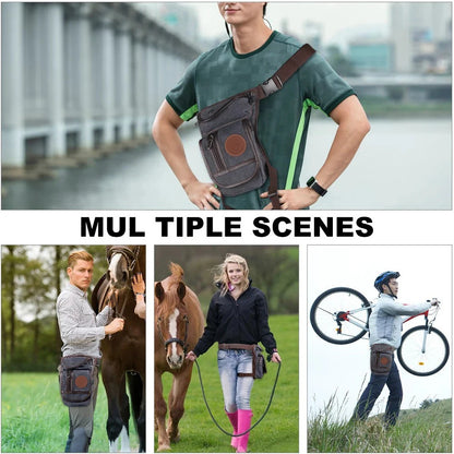 Equestrian Drop Leg Bag – Canvas Nylon Adjustable Waist & Thigh Riding Bag (Large Capacity)