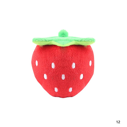 Cute Plush Squeaky Dog Toy, Cartoon Fruit Animal Chew Toy, Interactive Puzzle Toy for Dogs and Cats
