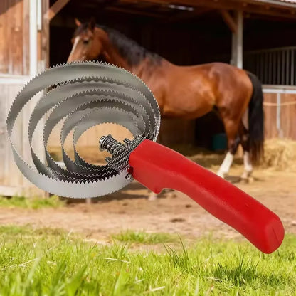Serrated Horse Curry Comb, Sweat Scraper & Deshedding Brush