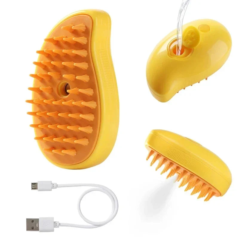 3-in-1 Steam Pet Grooming Brush – Spray Massage Comb for Detangling & Hair Removal (Cats & Dogs)
