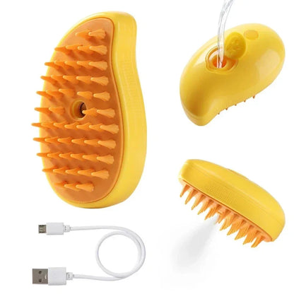 3-in-1 Steam Pet Grooming Brush – Spray Massage Comb for Detangling & Hair Removal (Cats & Dogs)