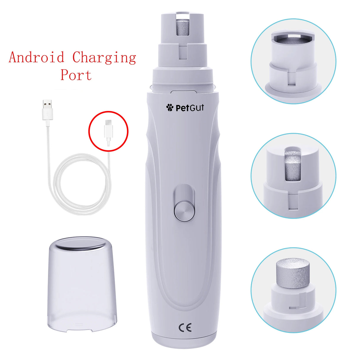 USB Rechargeable Electric Pet Nail Grinder – Quiet Dog & Cat Claw Trimmer