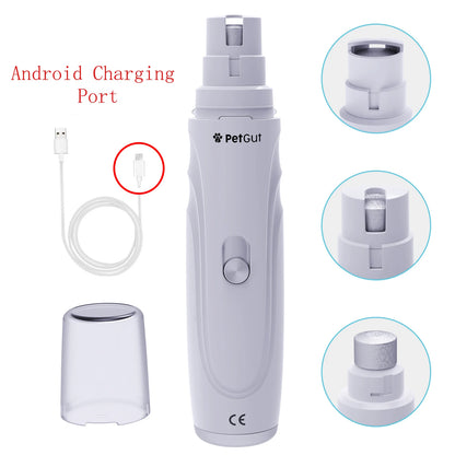 USB Rechargeable Electric Pet Nail Grinder – Quiet Dog & Cat Claw Trimmer